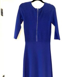TALBOTS Knit Flattering Silhouette Blue Dress